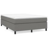 Box Spring Bed with Mattress Dark Gray 59.8"x79.9" Fabric