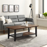 Wood Table 4 Legs Coffee Table with Storage