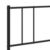 Metal Bed Frame with Headboard Black 76"x79.9"