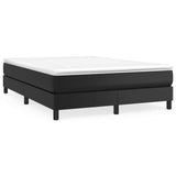 Box Spring Bed with Mattress Black 59.8"x79.9" Queen Faux Leather