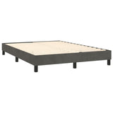Box Spring Bed with Mattress Dark Gray 59.8"x79.9" Queen Velvet