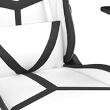 Gaming Chair with Footrest White and Black Faux Leather