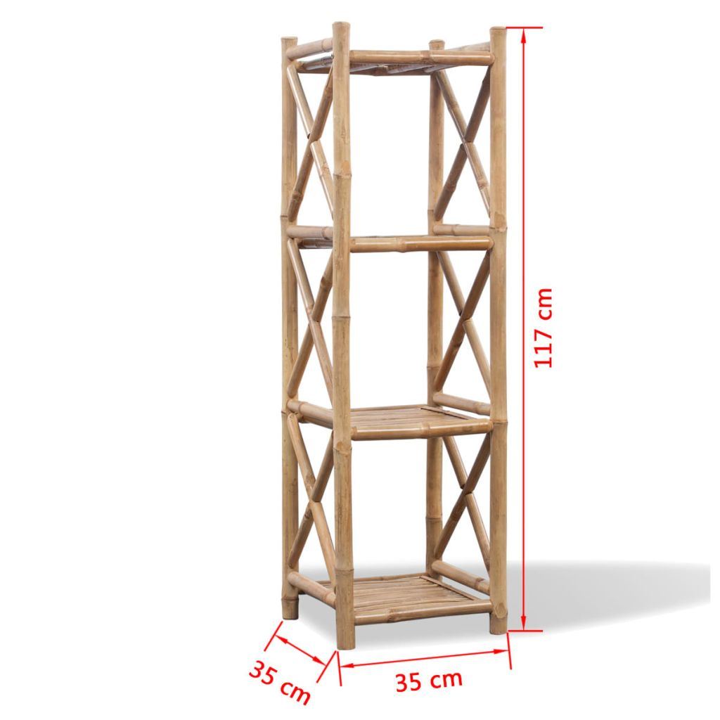 4-Tier Bamboo Shelf Square