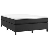 Box Spring Bed with Mattress Black 59.8"x79.9" Faux Leather