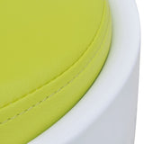 Stool White and Green Faux Leather