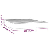 Pocket Spring Bed Mattress Dark Gray 53.9"x74.8"x7.9" Velvet