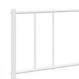 Metal Bed Frame with Headboard White 72"x83.9"