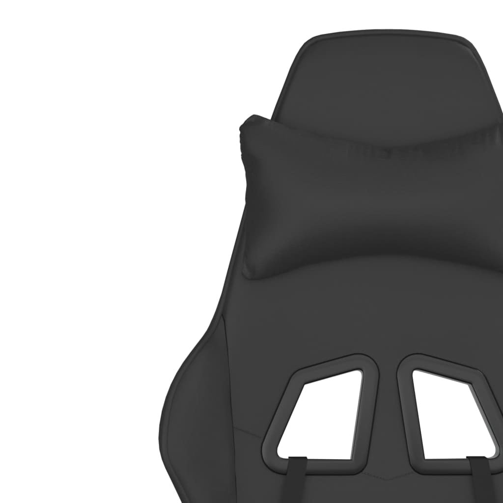 Gaming Chair with Footrest Black Faux Leather