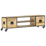 TV Cabinet 51.2"x11.8"x15.4" Solid Mango Wood