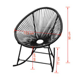 Outdoor Rocking Chair Black Poly Rattan