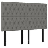 Box Spring Bed with Mattress&LED Dark Gray Full Fabric