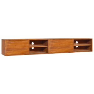 Wall-mounted TV Cabinet 70.9"x11.8"x11.8" Solid Teak Wood