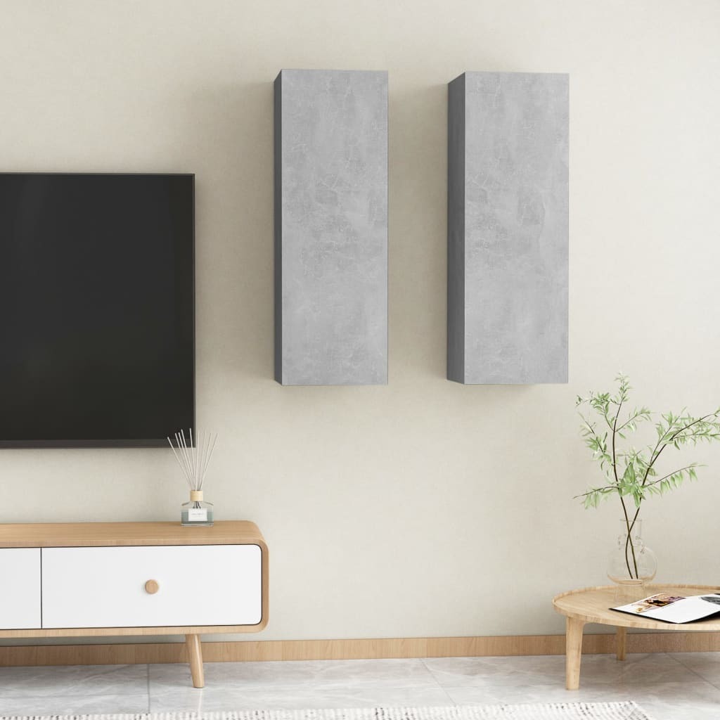 TV Cabinets 2 pcs Concrete Gray 12"x11.8"x35.4" Engineered Wood