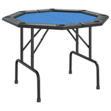 8-Player Folding Poker Table Blue 42.5"x42.5"x29.5"