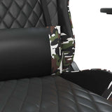 Massage Gaming Chair with Footrest Black&Camouflage Faux Leather