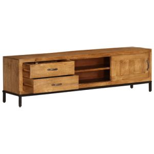 TV Cabinet Solid Mango Wood 55.1"x11.8"x15.7"