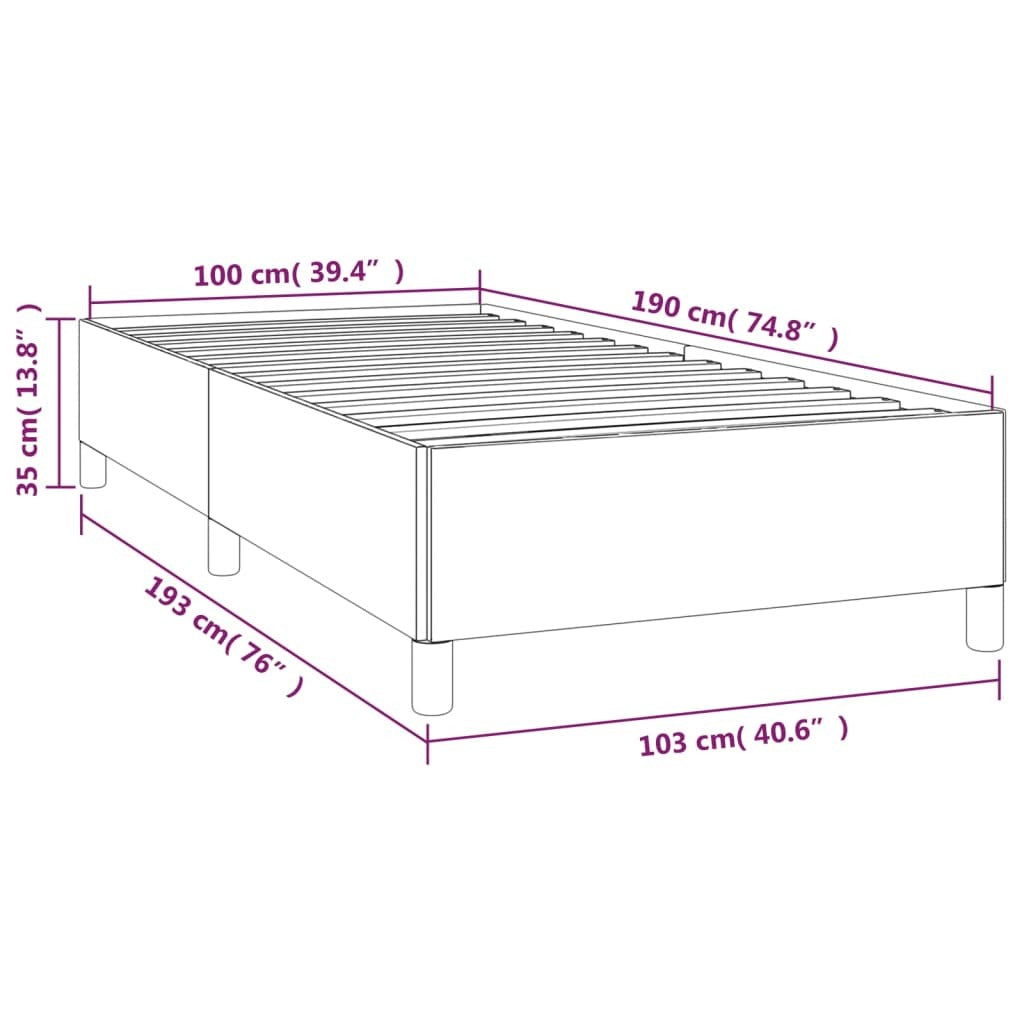 Bed Frame White 39.4"x74.8" Twin Faux Leather