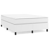 Box Spring Bed Frame White 59.8"x79.9" Queen Faux Leather