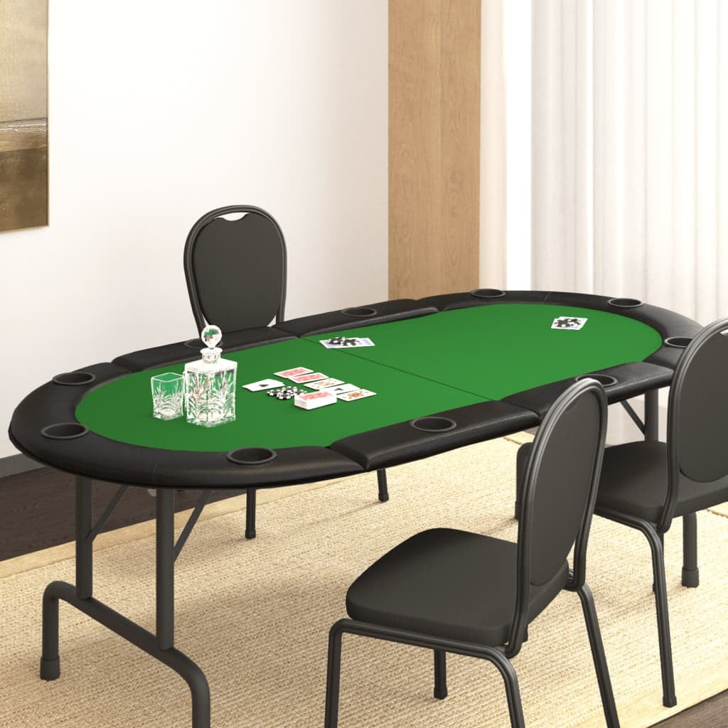 10-Player Folding Poker Tabletop Green 81.9"x41.7"x1.2"