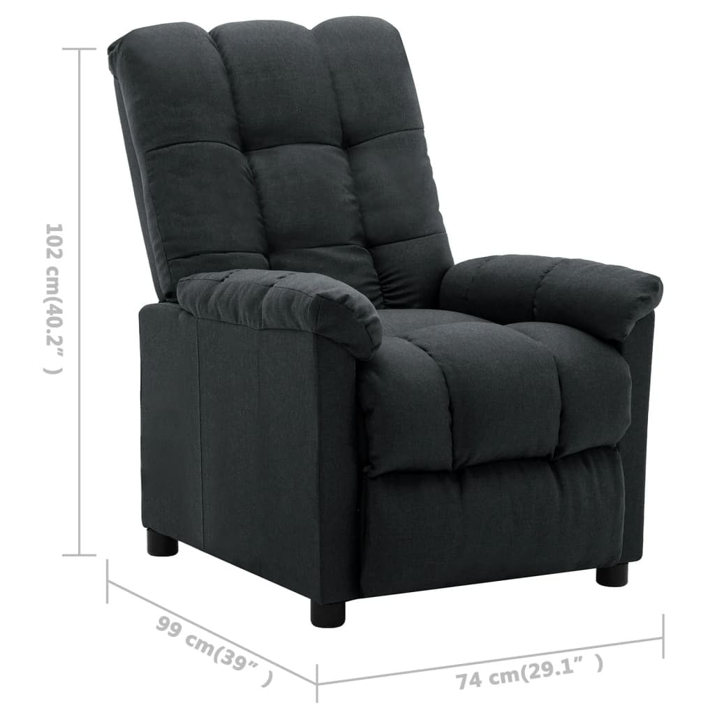 Recliner Dark Grey Fabric