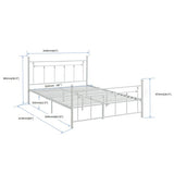 Metal Bed Frame with Headboard and Footboard