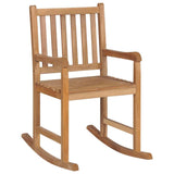 Rocking Chair with Cream Cushion Solid Teak Wood