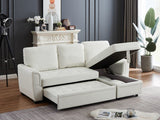 PU Leather Storage Sofa Bed Tufeted Cushion for Living Room