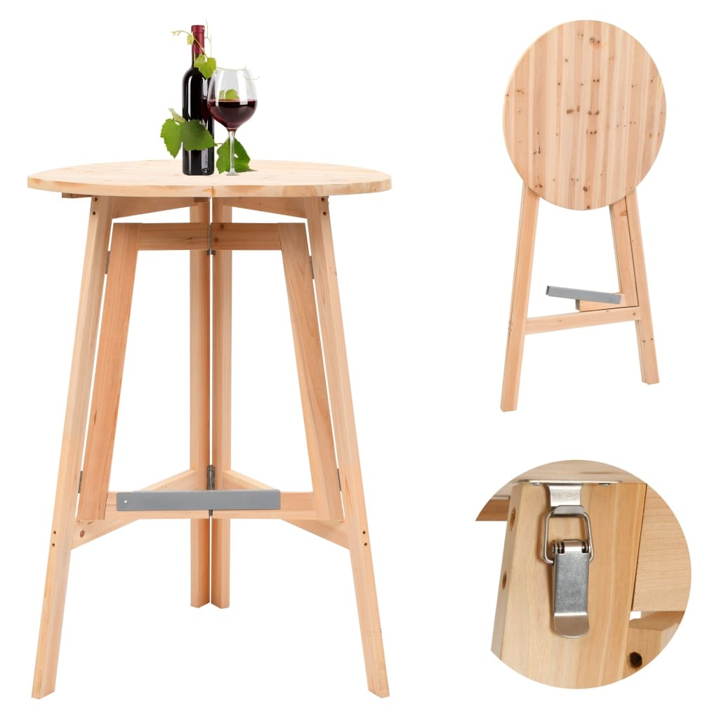 Foldable Bar Table 30.7" Fir Wood