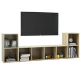 3 Piece TV Cabinet Set Sonoma Oak Engineered Wood