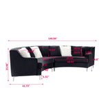 Velvet Curved Oversize Sofa for Living Room