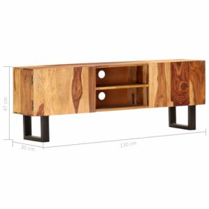 TV Cabinet 51.2"x11.8"x18.5" Solid Acacia Wood