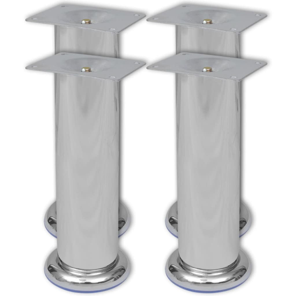 4 Round Sofa Legs Chrome 7.1"