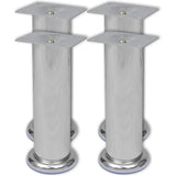 4 Round Sofa Legs Chrome 7.1"