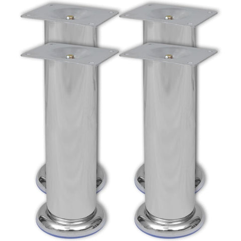 4 Round Sofa Legs Chrome 7.1"