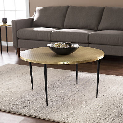 Judmont Round Cocktail Table w Embossed Top