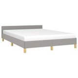 Bed Frame with Headboard Light Gray 59.8"x79.9" Queen Fabric