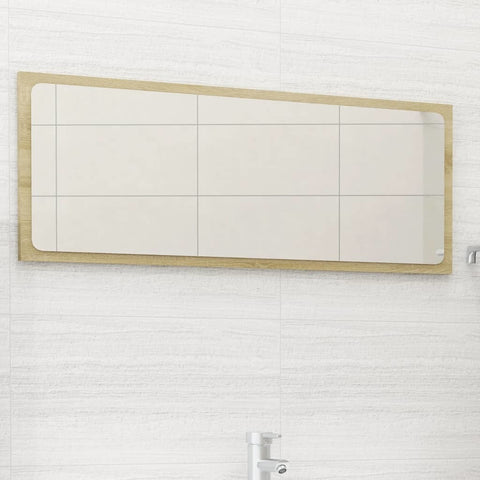 Bathroom Mirror Sonoma Oak 35.4"x0.6"x14.6" Engineered Wood