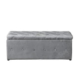 1 Piece Rectangular Storage Ottoman Short velvet with 2 Set Ottomans