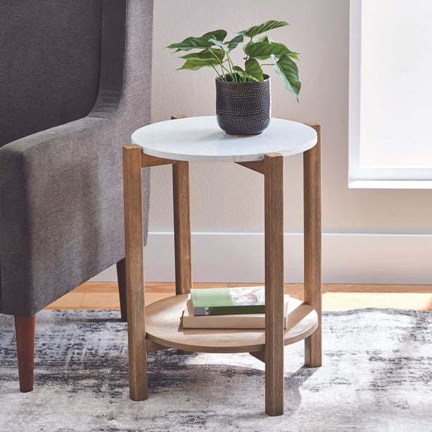 Round Marble End Table