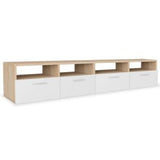 TV Cabinets 2 pcs Engineered Wood 37.4"x13.8"x14.2" Oak and White