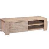 TV Cabinet Solid Brushed Acacia Wood 55"x15"x15.7"