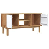 TV Cabinet OTTA Brown and White 44.7"x16.9"x22.4" Solid Wood Pine