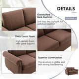 57.5" Orisfur Pull Out Sofa Bed Loveseat Sleeper with Twin Size Memory Mattress for Living Room Spaces, Brown