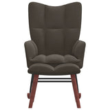 Rocking Chair with Ottoman Dark Gray Velvet