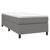 Box Spring Bed Frame Dark Gray 39.4"x74.8" Twin Fabric