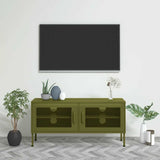 TV Cabinet Olive Green 41.3"x13.8"x19.7" Steel