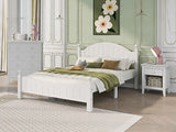 3 Pieces Traditional Concise Style White Bedroom Sets, Nightstand+ Chest+ King