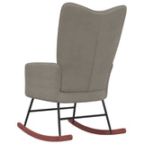 Rocking Chair Light Gray Velvet