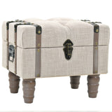 Storage Benches 3 pcs Cream Solid Wood Fir&Fabric