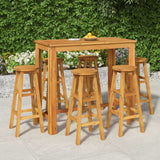 7 Piece Patio Dining Set Solid Wood Acacia